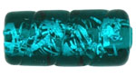Cylinder with Silver Foil 18/8mm: Green Emerald
