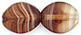 Flat Ovals 10/8mm : Opaque Brown/White