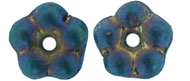 Flower Spacer 5mm : Matte - Iris - Blue