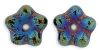 Large Flower Spacer 7mm : Iris - Blue