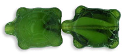 Turtles 19 x 14mm : Olivine/White