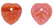 Heart Leaves 10 x 10mm : Coral Pink/Brown