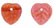 Heart Leaves 10/10mm : Coral Pink/Brown
