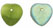 Heart Leaves 10/10mm : Matte - Olivine/White AB