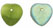 Heart Leaves 10 x 10mm : Matte - Olivine/White AB