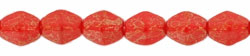 Pinch Beads 5 x 3mm : Gold Luster - Opaque Red