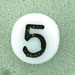 Letter Beads (White) 7mm: Number 5