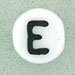 Letter Beads (White) 7mm: Letter E