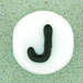 Letter Beads (White) 7mm: Letter J