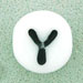 Letter Beads (White) 7mm: Letter Y