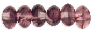 Nugget Spacers 6 x 4mm : HurriCane Glass - Crystal/Amethyst Stripe