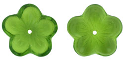 Large Flat Flowers 16 x 4mm : Olivine