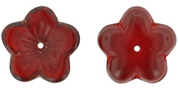 Large Flat Flowers 16 x 4mm : Siam Ruby