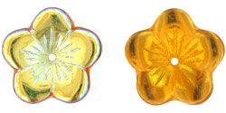 Large Flat Flowers 16 x 4mm : Topaz AB