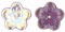 Large Flat Flowers 16 x 4mm : Med Amethyst AB