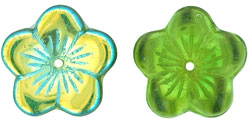 Large Flat Flowers 16 x 4mm : Olivine AB