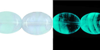 Flattened Ovals 12 x 10mm : Glow in the Dark - Alexandrite