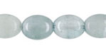Flattened Ovals 12 x 10mm : Glow in the Dark - Luster - Transparent Blue