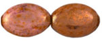 Flattened Ovals 20 x 14mm : Pink Coral - Bronze Picasso (36pcs)