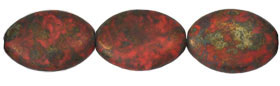 Flattened Ovals 20 x 14mm : Bright Opaque Orange - Copper Picasso (36pcs)