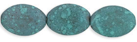 Flattened Ovals 20 x 14mm : Matte - Lt Turquoise - Moon Dust (36pcs)