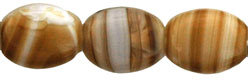 Flattened Ovals 9/7mm : Brown/White