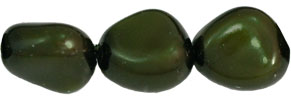 Pearl Coat - Nugget 11 x 9mm: Pearl - Dk Olive