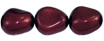 Pearl Coat - Nugget 15 x 13mm: Pearl - Burgundy