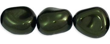 Pearl Coat - Nugget 15 x 13mm: Pearl - Dk Olive