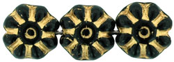 Daisy Discs 9mm : Jet - Gold Inlay