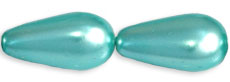 Pearl Coat - Vertical Drops 15 x 8mm: Pearl - Aqua