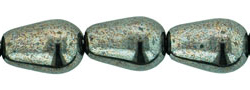Tear Drops - Vertical Hole 9 x 6mm : Hematite