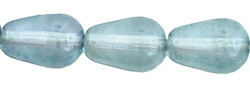 Tear Drops - Vertical Hole 9 x 6mm : Luster - Transparent Blue