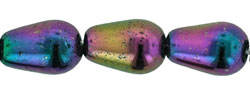 Tear Drops - Vertical Hole 9 x 6mm : Iris - Purple