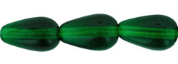 Tear Drops - Vertical Hole 9 x 6mm : Green Emerald