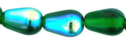 Tear Drops - Vertical Hole 9 x 6mm : Green AB