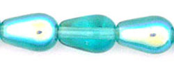 Tear Drops - Vertical Hole 9 x 6mm : Teal AB