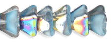 Trumpet Flower 8 x 5mm : Lt Blue/White - Vitral