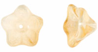 Trumpet Flower 13 x 8mm : Luster - Transparent Champagne - 1/2 Coat