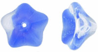 Trumpet Flower 13 x 8mm : Crystal/Coral Blue