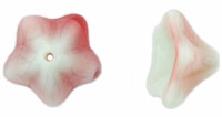 Trumpet Flower 13 x 8mm : Pistachio/Raspberry Swirl
