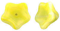Trumpet Flower 13 x 8mm : Lemon/White