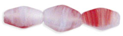 Bicones 8/6mm : HurriCane Glass - Milky Alexandrite/Striped Red