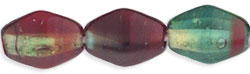Bicones 8/6mm : HurriCane Glass - Oxblood/Olivine/Teal