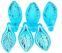 Mini Leaves 11 x 6mm : Aquamarine AB