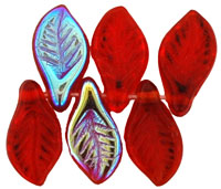 Mini Leaves 11 x 6mm : Siam Ruby AB
