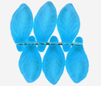 Leaves 13 x 6mm : Aquamarine