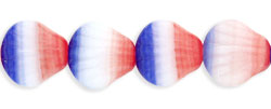 Shells 9 x 9mm : HurriCane Glass - Red/White/Blue