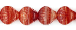 Shells 9 x 9mm : HurriCane Glass - White Peach Sangria