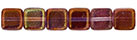 Small Flat Squares 6mm : Luster - Amethyst/Crystal